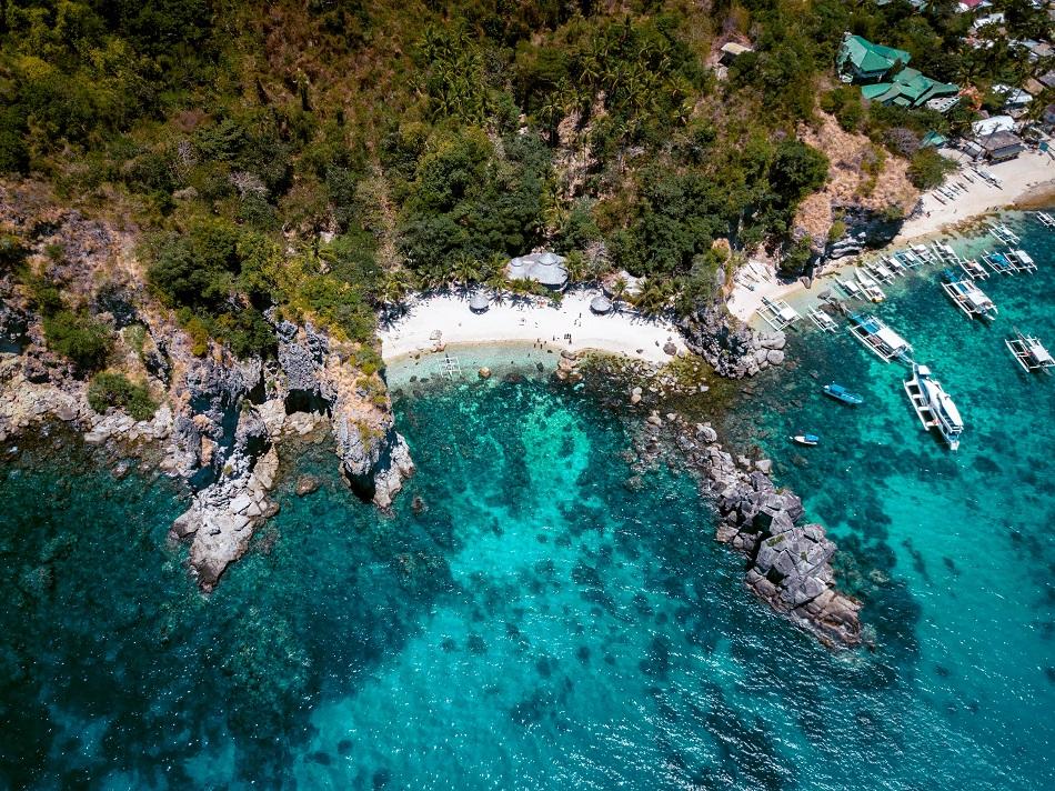 Apo Island drone view