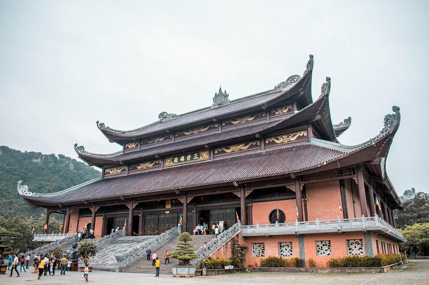 front view of Bai Dinh Pagoda in Ninh Binh Province Vietnam