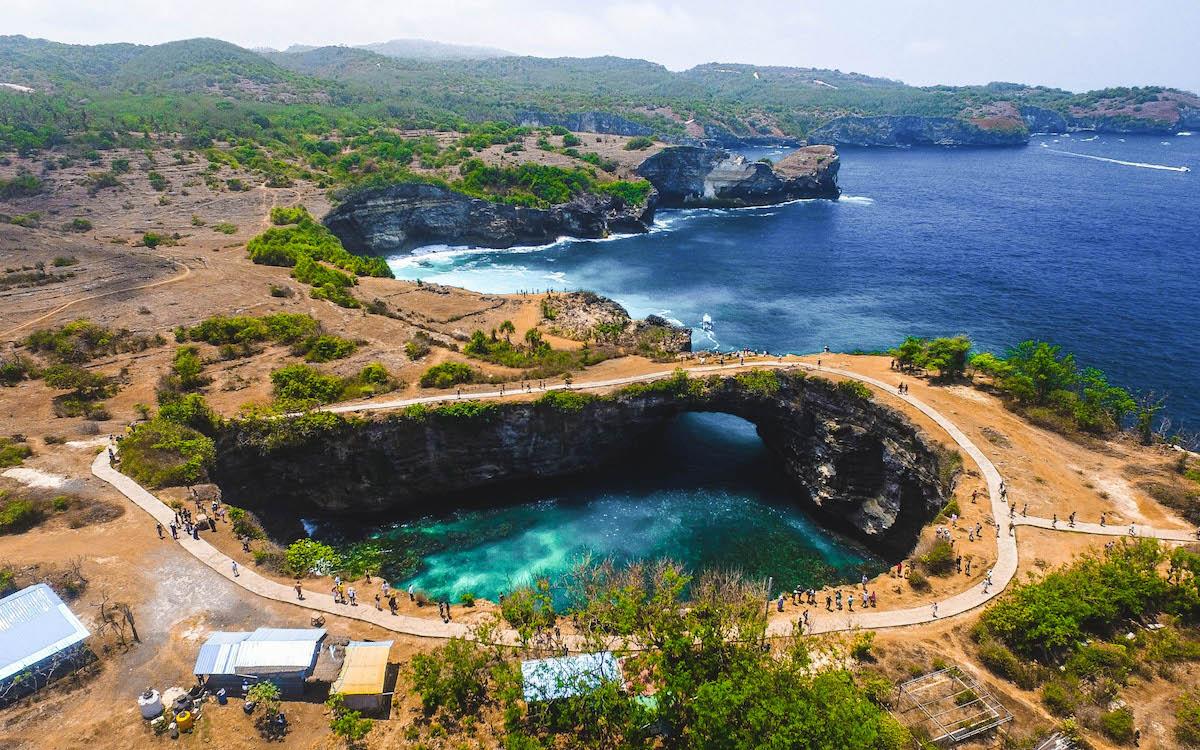 Broken Beach Nusa Penida drone shot