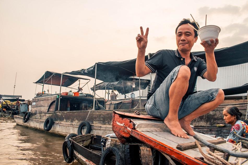 Cai Rang floating market at Mekong Delta Vietnam
