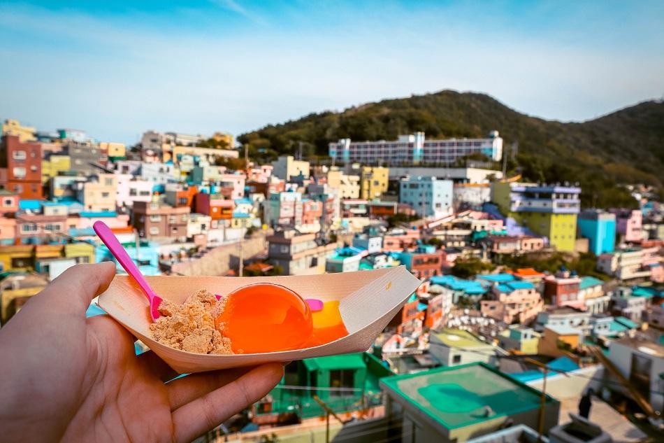 Raindrop cake at Gamcheon Culture Village, Busan