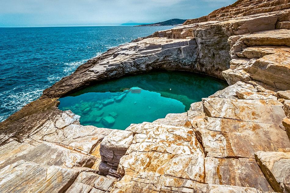 Giola Beach and Natural Pool, Thassos, Greece