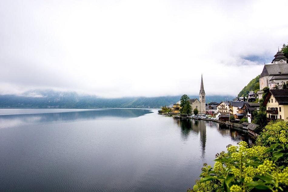 Hallstatt classic view - postcard viewpoint