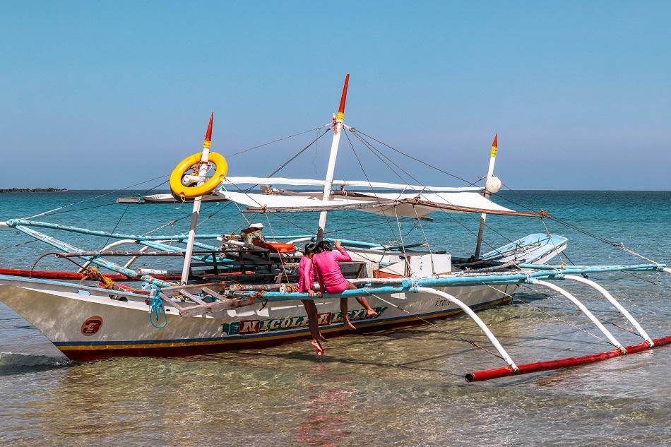 Local boat at Nagtabon Beach in Puerto Princesa, Palawan