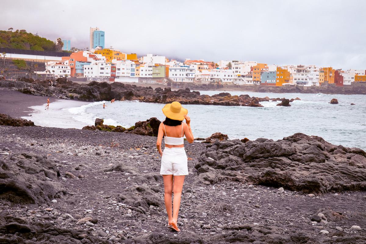 black sand beaches tenerife, playa jardin beach tenerife