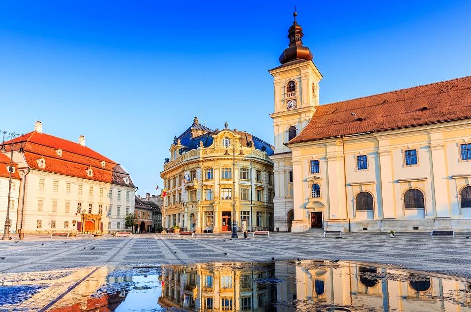 Morning in Sibiu city center