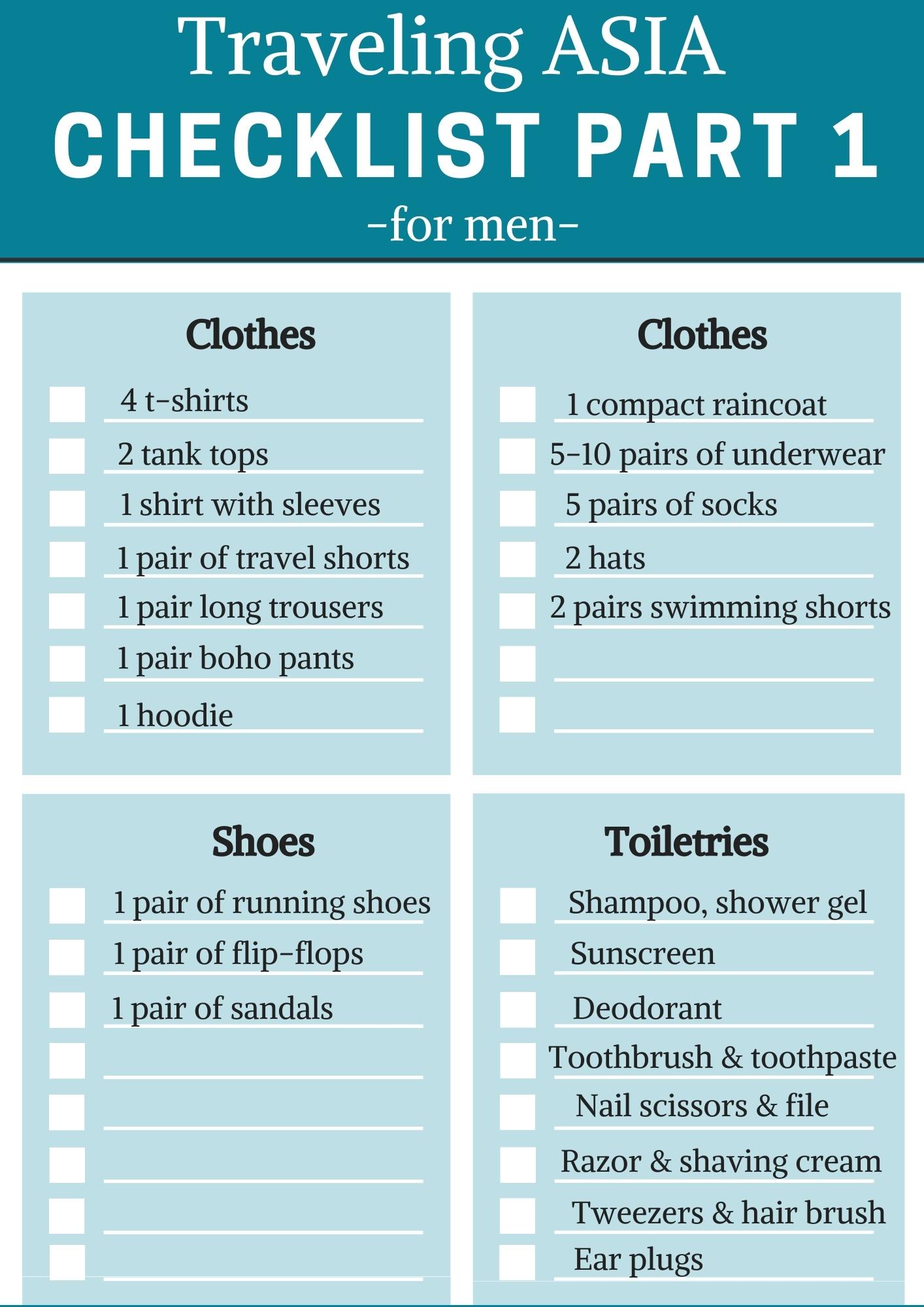 backpacking packing list, asia backpacking packing list, packing list for southeast asia, south east asia packing list, what to pack southeast asia