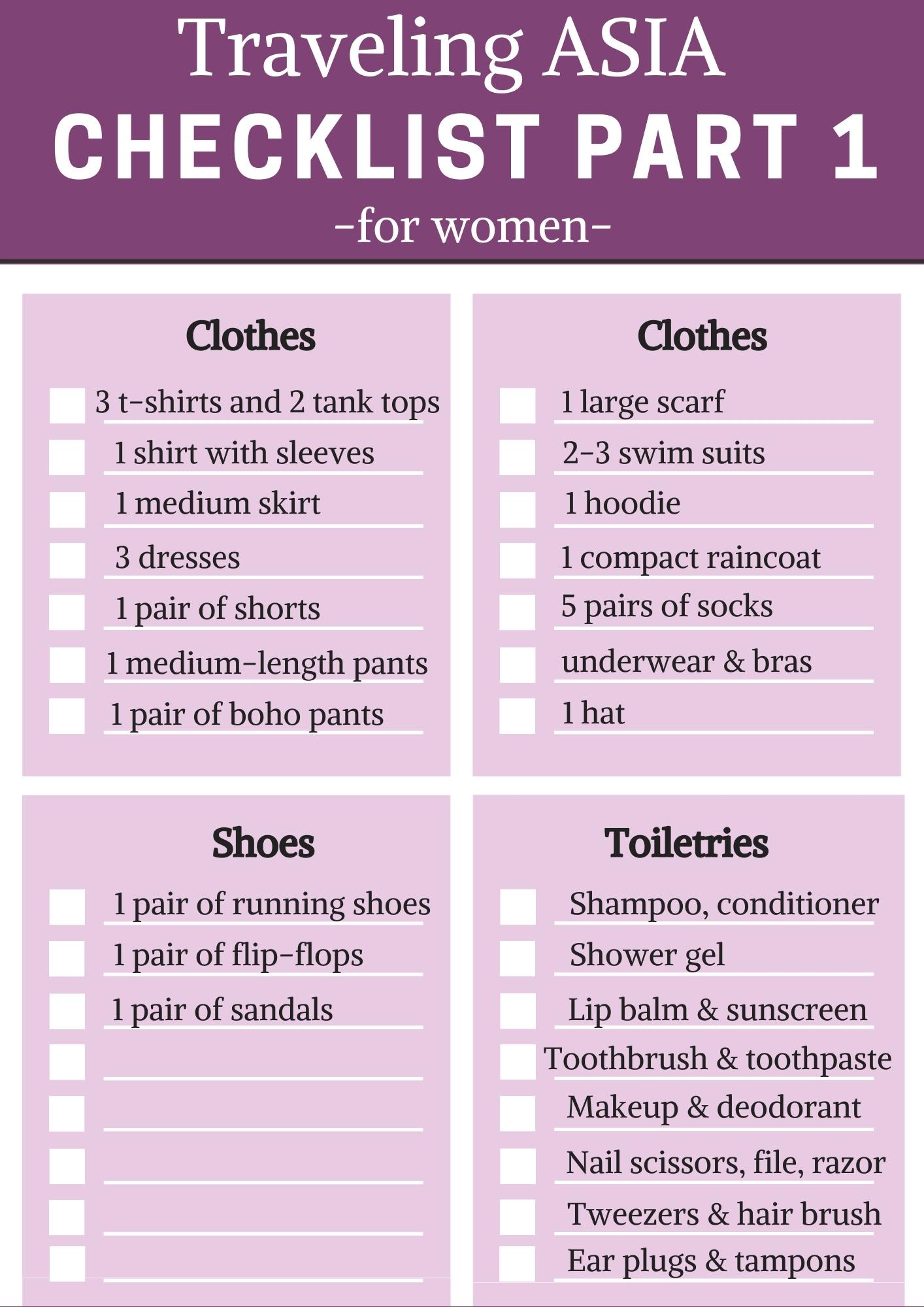 backpacking packing list, asia backpacking packing list, packing list for southeast asia, south east asia packing list, what to pack southeast asia