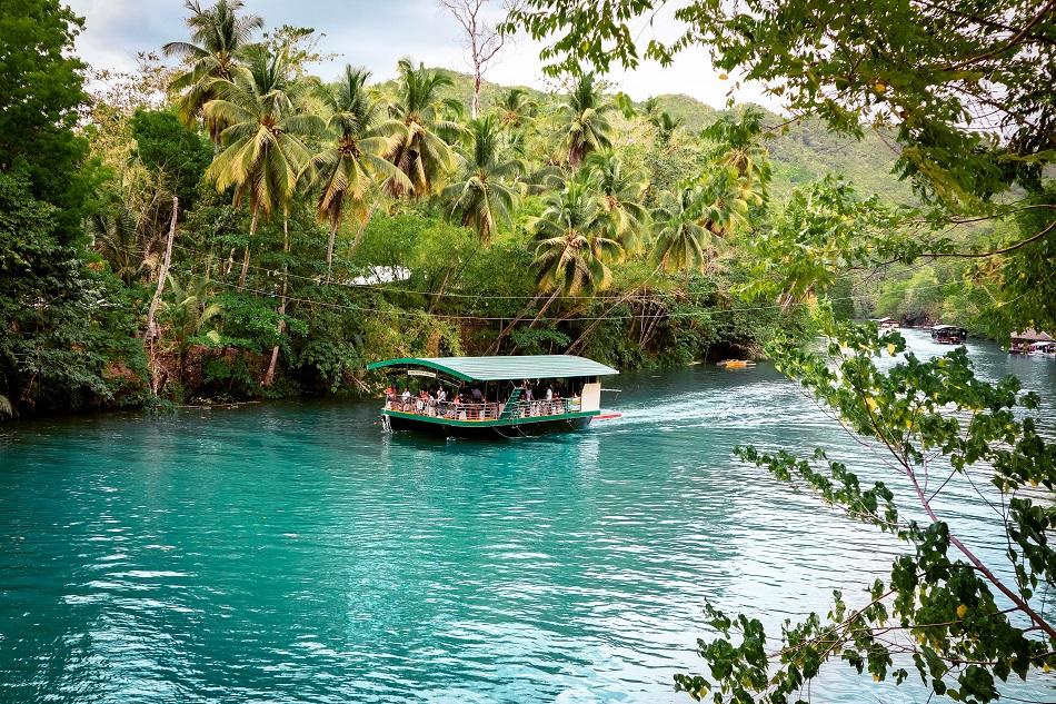 The Twin Bamboo Hanging Bridge in Bohol, Philippines