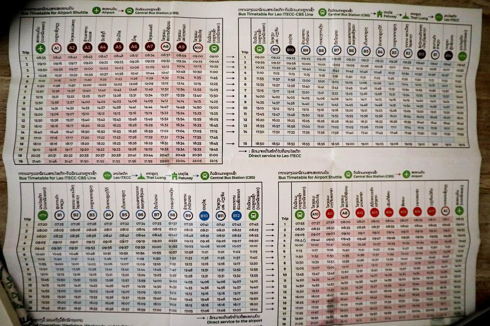 Vientiane bus map