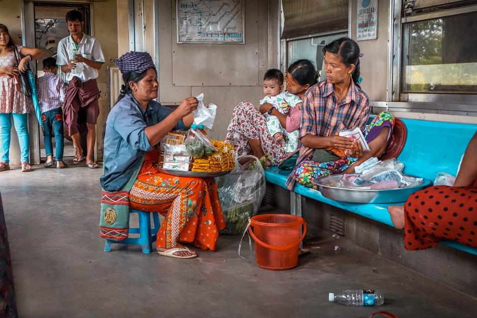 Yangon Circular Train local people